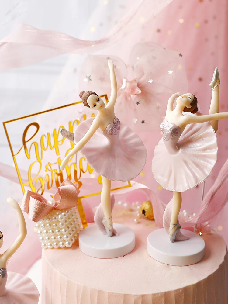 SUNSK Ballerine Danseur Gâteau Topper Ailes d'ange Décoration  d'anniversaire Couronne de la Princesse des Glaces Ballet Dancer Girl Cake  Toppers fée