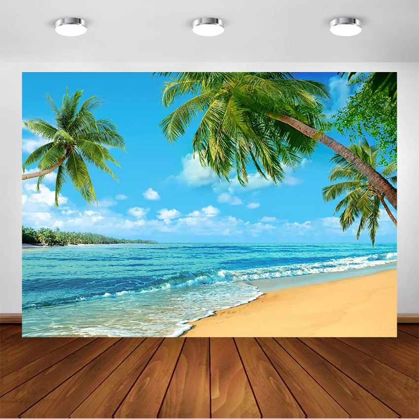 Tropical Beach and Sky Photography Backdrop