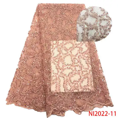 NIAI африканские блестки кружева ткани Высококачественная французская кружевная ткань в нигерийском стиле тюль кружева ткани для свадебного платья NI2022-1 - Цвет: picture 11
