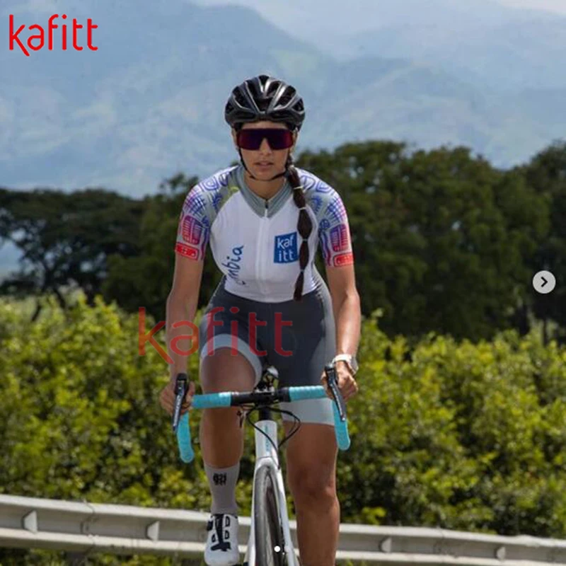 Kafitt new Ladies cycling suits jumpsuits women's bicycle triathlon Lycra made slim sports suit macaquinho ciclismo feminino 2