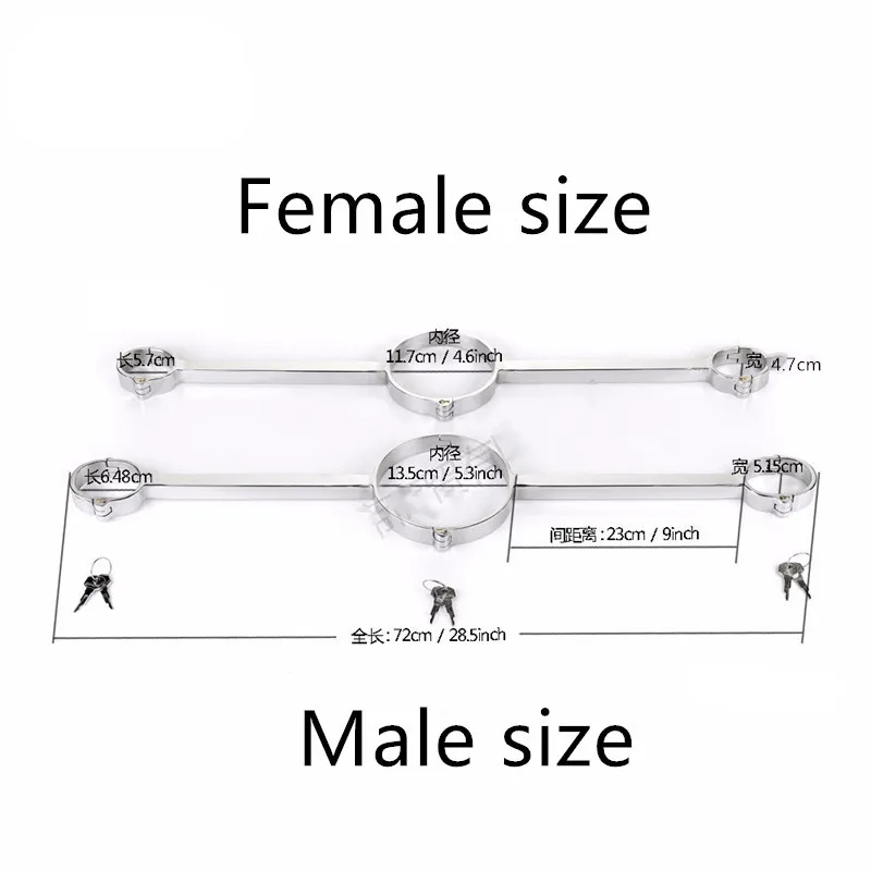 Stainless Steel Bondage Lock Neck Collar Hand Cuffs Slave BDSM Restraints Sex Shop Adult Sex Toys For Couples Handcuffs Neck 2