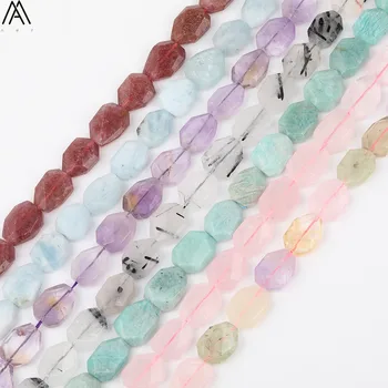 

Approx 20pcs/strand,Cut Natural Quartz Crystal Aquamarines Stone Slab Slice Loose Beads Pendants Necklace Strands DIY SF-77AMDE