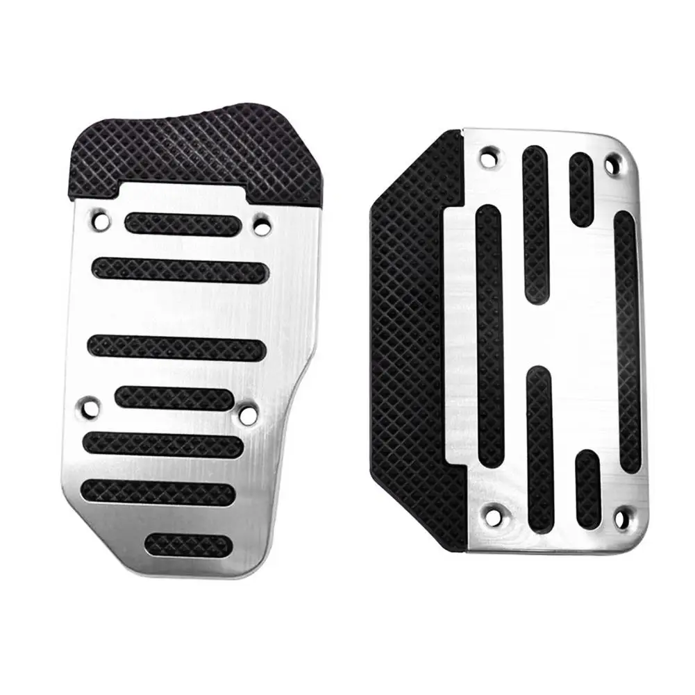 1 Pair Brake Pedal Cover Aluminium Gas Accelerator Auto No Drilling