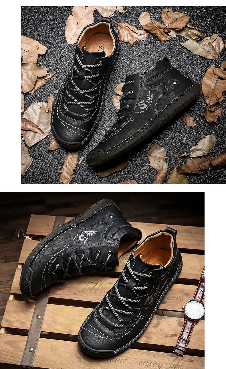 ZUNYU/кожаная мужская повседневная обувь; удобные мужские модные прогулочные туфли в британском стиле; большие размеры; цвет коричневый, черный; Мужская мягкая обувь на плоской подошве