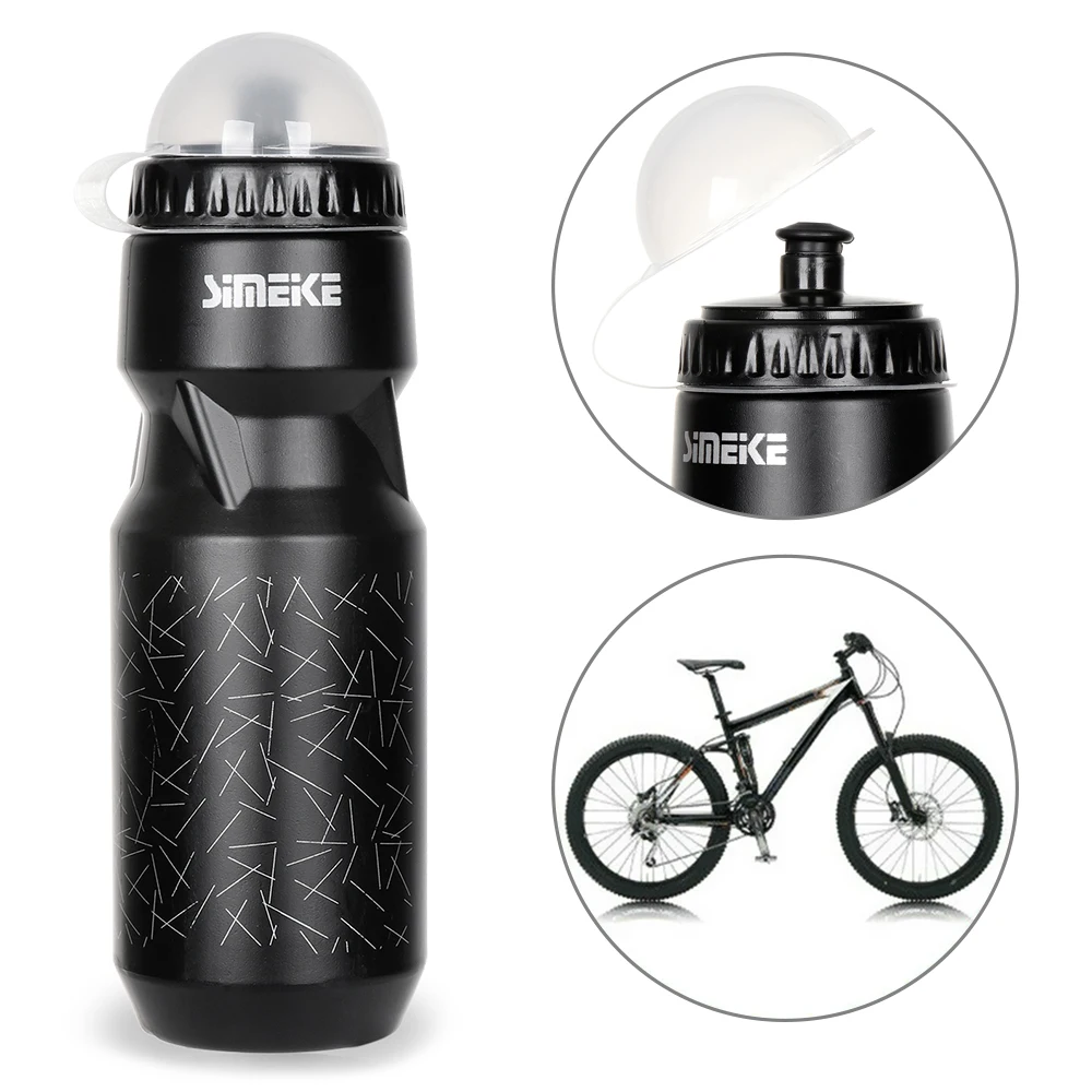 1pc 750ml Mountain Bike Water Bottle Bicycle Black Water Bottle Cup Outdoor Camping Cycling