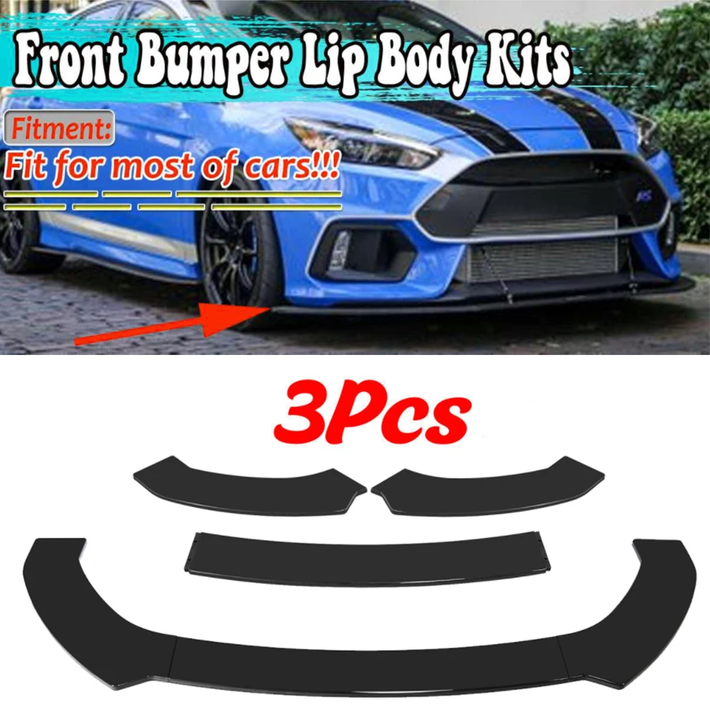 

Универсальный автомобильный разветвитель для переднего бампера, комплект для губ, диффузор для Audi A4 A5 A6 A8 для BMW, Ford, VW, 3 шт.