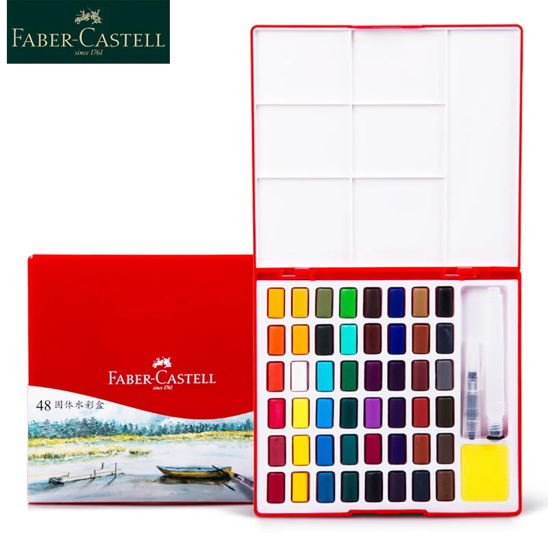 Faber Castell 24/36/48 Цвета прозрачные твердые акварельные краски в наборе для путешествий акварель пигмент для мануального татуажа рисунок Краски