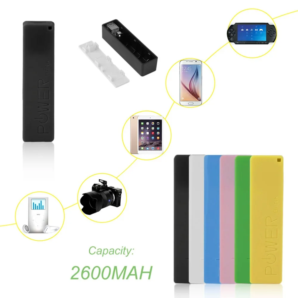 2600mAh Portable Size No Battery Powerbank 1*18650 Battery External Backup Battery Charger Power Bank Case For Smart Phone jump pack