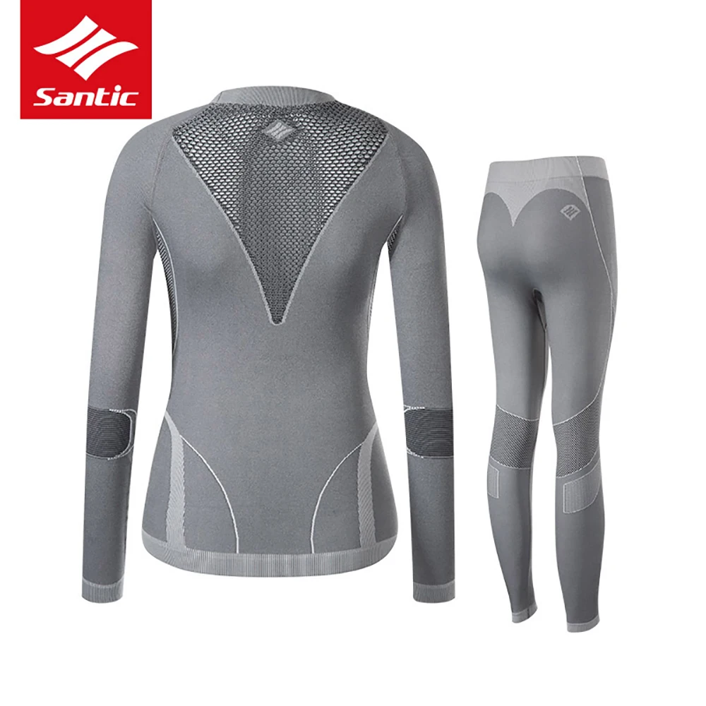 Santic Long Sleeve Women Underwear Jersey Sets Winter keep Warm MTB Mountain Bike Jersey Pants Sets Quick Dry Bicycle Clothing