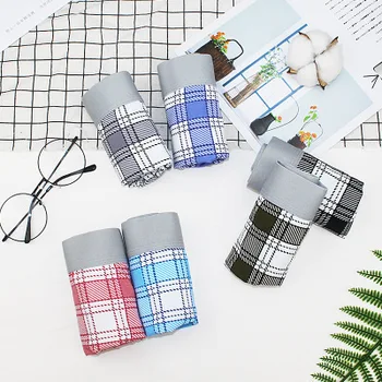 

COCKCON Brand Plaid Boxers Shorts Men's Underwear Kit Low Rise Mens Sexy Pajamas Sleepwear Boxershorts Men Cotton Plus Size 3XL