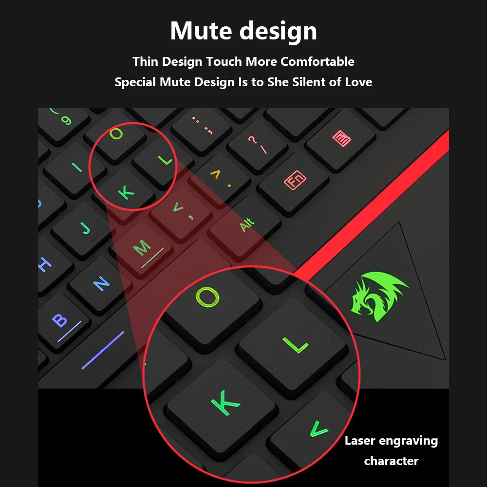 Wired Silent Game Keyboard Maxkey USB Hot Swappable RGB Backlight LED Backlit Hand Support Numeric for PC Tablet Laptop K502