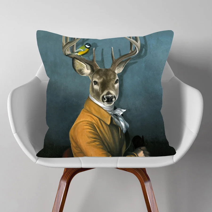 Cushion-Covers Pillow-Case Decorative Animal Nordic-Art Zebra Rabbit Fashion Deer Posters-Style