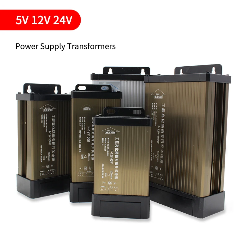 

Transformer Switching Power Supply 12V 5V 24V LED Transformer Driver Power Supply 220V TO 12V 24V 5V AC DC 5A Outdoor Rainproof