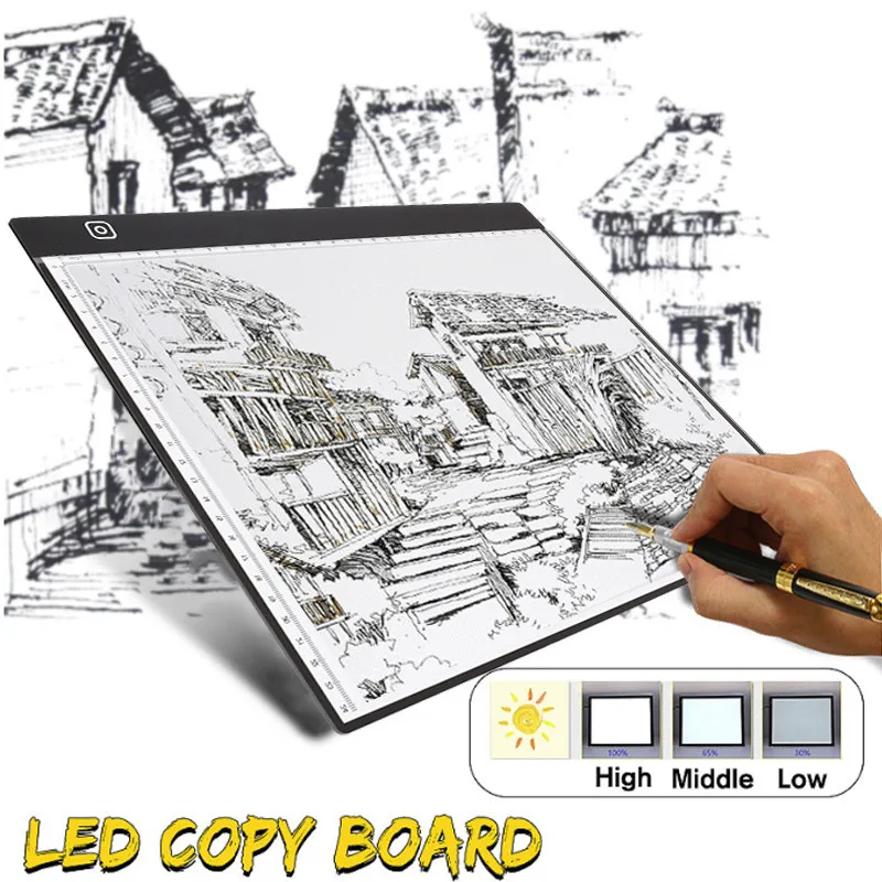 

New A3 LED Drawing Pad Tablet Drawing Pad Box Board Drawing Tracing Tracer Copy Board Table Pad Led Light Pad Copy Board Stencil