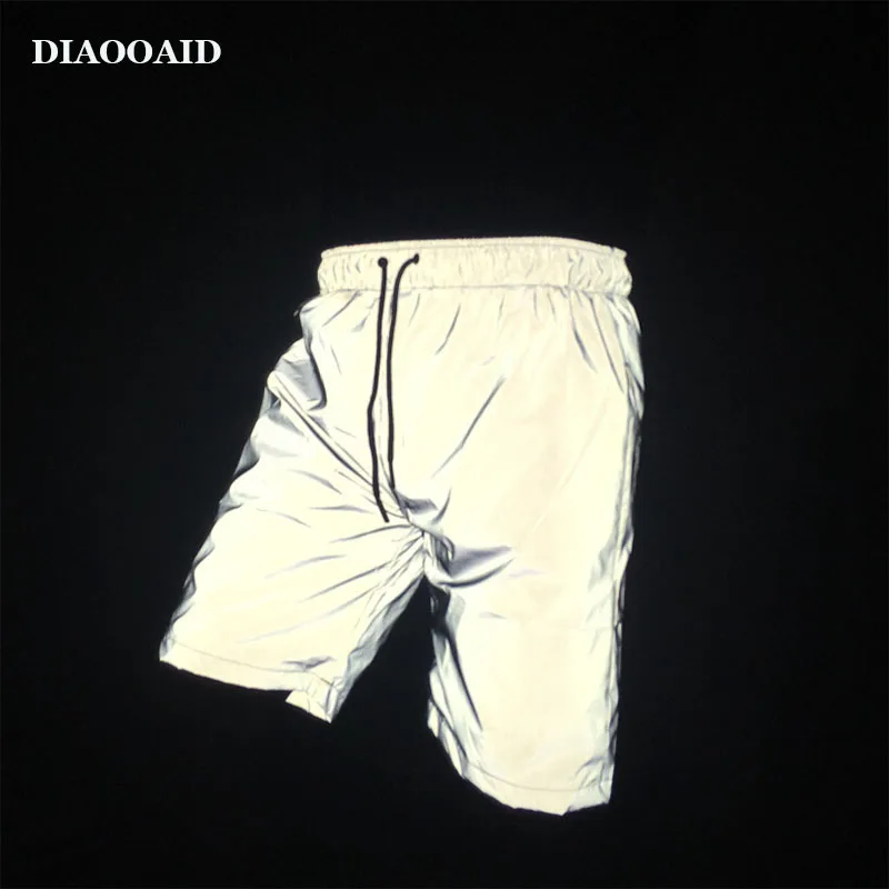 DIAOOAID ночные светоотражающие шорты мужские уличная хип-хоп все светоотражающие шорты пляжная Мужская простая индивидуальная одежда