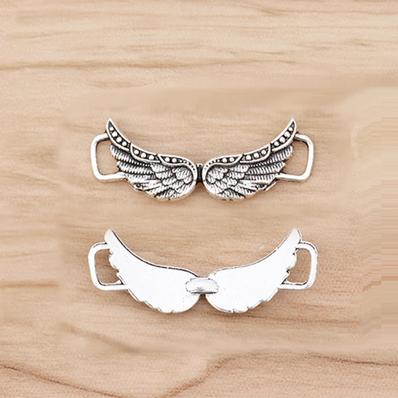 

20 Pieces Tibetan Silver Angel Wings Connector Charms Pendants for DIY Necklace Bracelet Jewellery Making Accessories 40x11mm