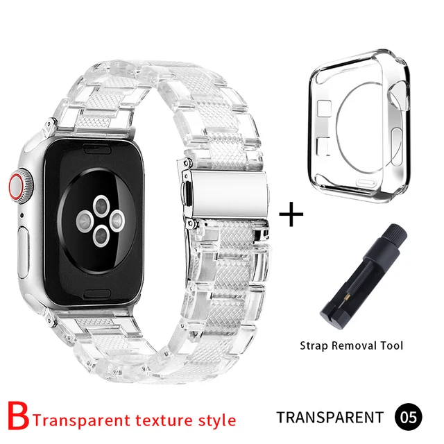 Newest Strap for Apple Watch Band Series SE 7 6543 Transparent for Iwatch bracelet 38 41 45 40mm 42mm 44mm Watchband accessories Transparent