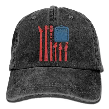 

Rock N Roll USA Flag Unisex Baseball Cap Cowboy Hat Dad Hats Trucker Hat
