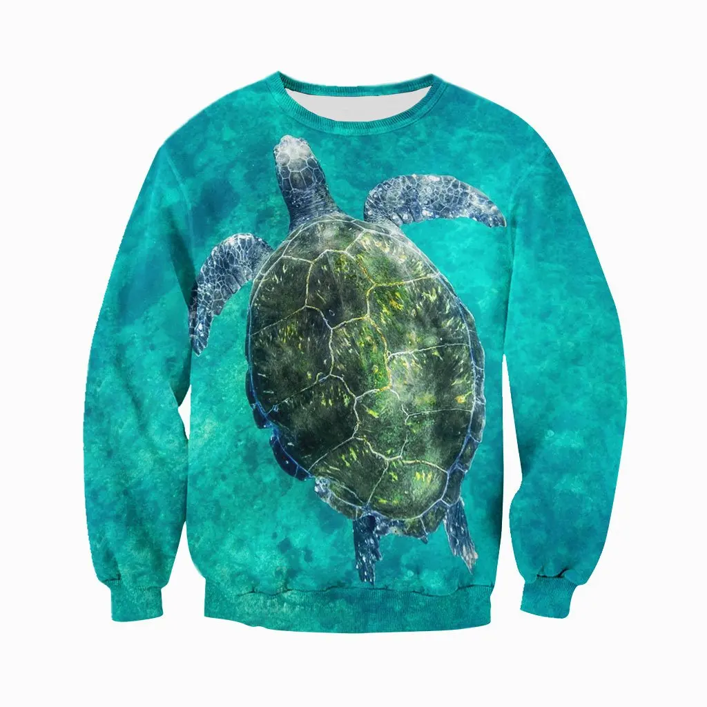 PLstar Cosmos Beautiful Animal Sweatshirt Love Sea Turtle 3D full Printing Long Sleeve Pullover Unisex Casual streetwear YW-06
