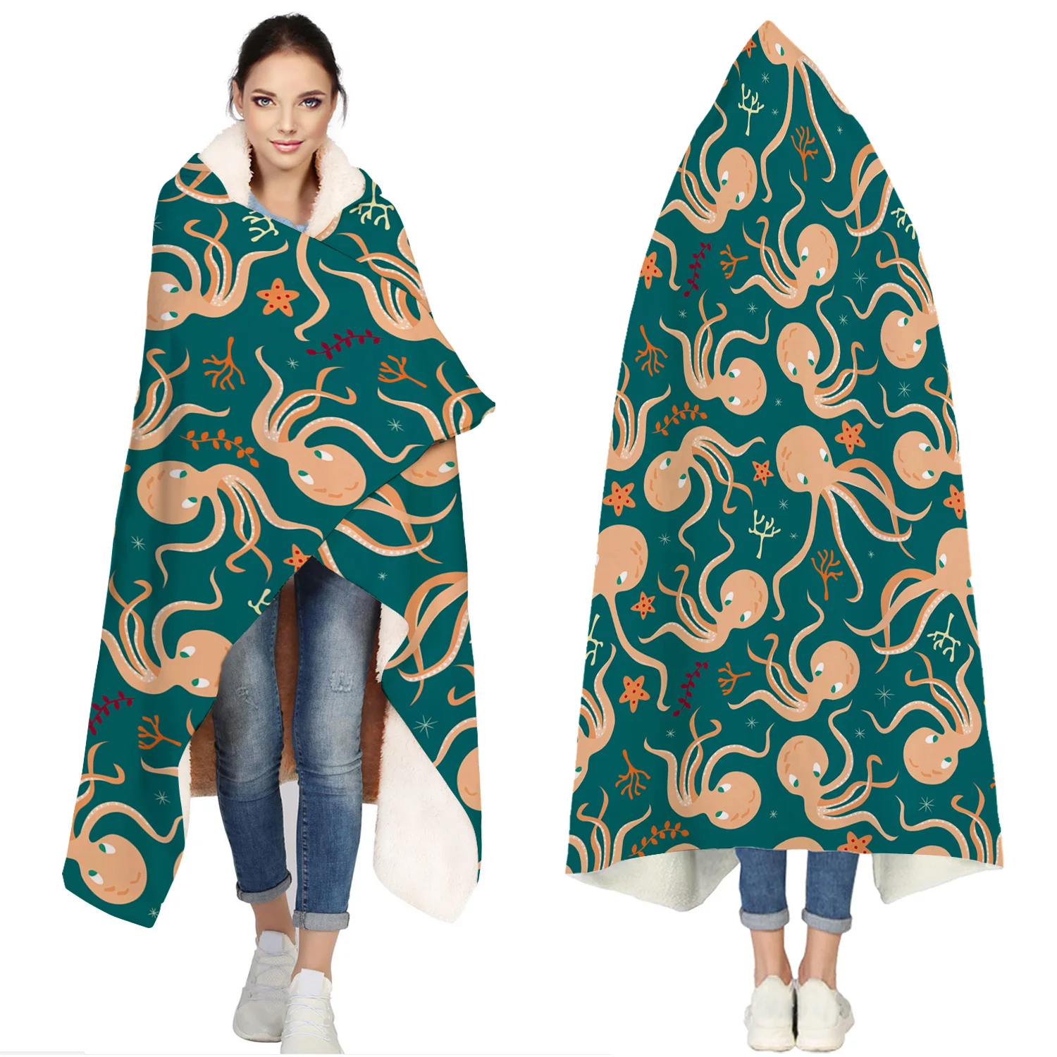 

Green Octopus Blanket for Couch Bed Animal Cobertor Para Inverno