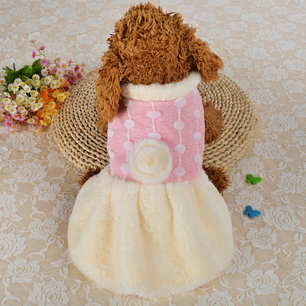 Cute Pet Clothes for Small Dogs Warm Fur Dog Cat Coat Chihuahua Cat Clothes Puppy Coat Girl Dog Clothing ropa perro XS