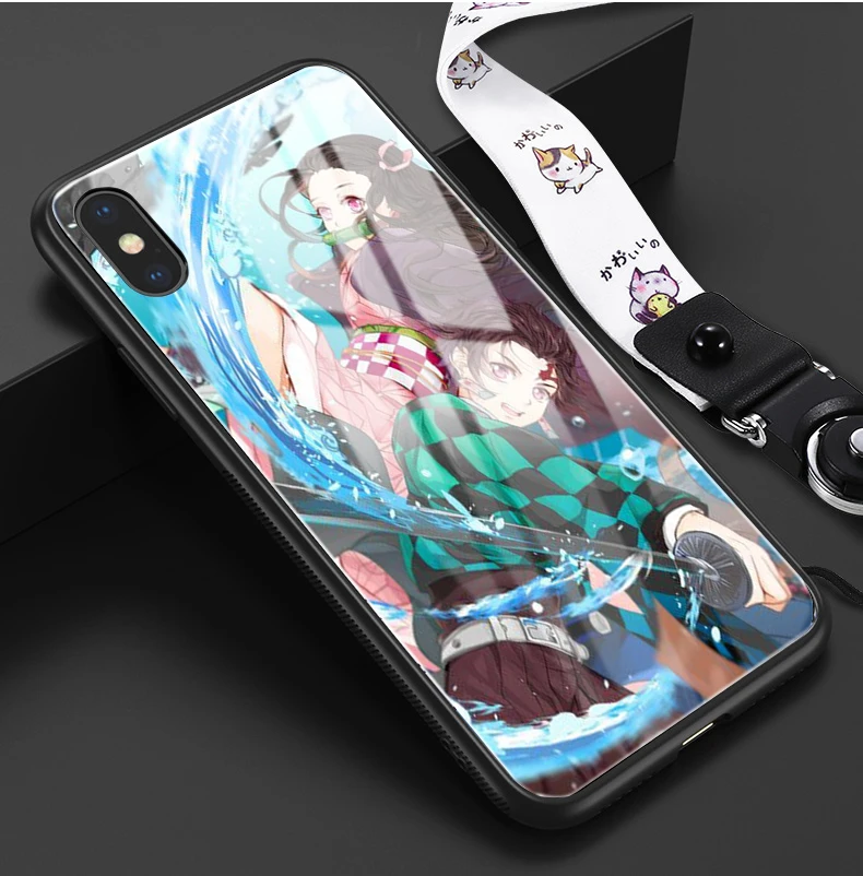 Kamado Nezuko Kimetsu no Yaiba Demon Slayer чехол для телефона из закаленного стекла для iphone 6/6s 6plus 7/8 X, XS, XR, XSMax