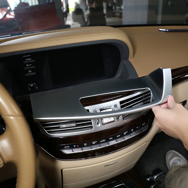 For Mercedes Benz S Class W221 05 13 Abs Car Center Console Dashboard Under Surface Decoration Panel Stickers Car Accessories Interior Mouldings Aliexpress