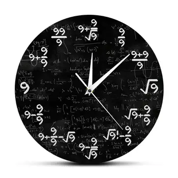 

Math Equation The Nines Math Wall Clock The Clock of 9s Formulas Modern Wall Hanging Watch Mathematical Classroom Wall Art Decor