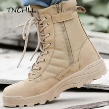 Для мужчин военный десант Армейские ботинки на нескользящей подошве Водонепроницаемый Мужская открытая дышащая Спортивная Пеший Туризм Кроссовки защитная Рабочая обувь SE5013