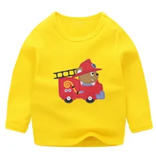 Детская футболка с длинными рукавами для мальчиков осенняя одежда из чистого хлопка новая стильная Базовая рубашка детская футболка мужская Весенняя и осенняя одежда