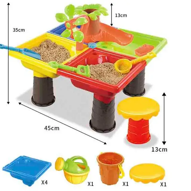 Kids Sand Bucket Water Wheel Table Play Set Toys Outdoor Beach Sandpit Toys Baby Learning Education Toys for Kid Fun toys Set