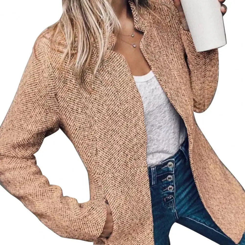 Women Coat Stand Collar Long Sleeve Casual Winter Jacket for Commute