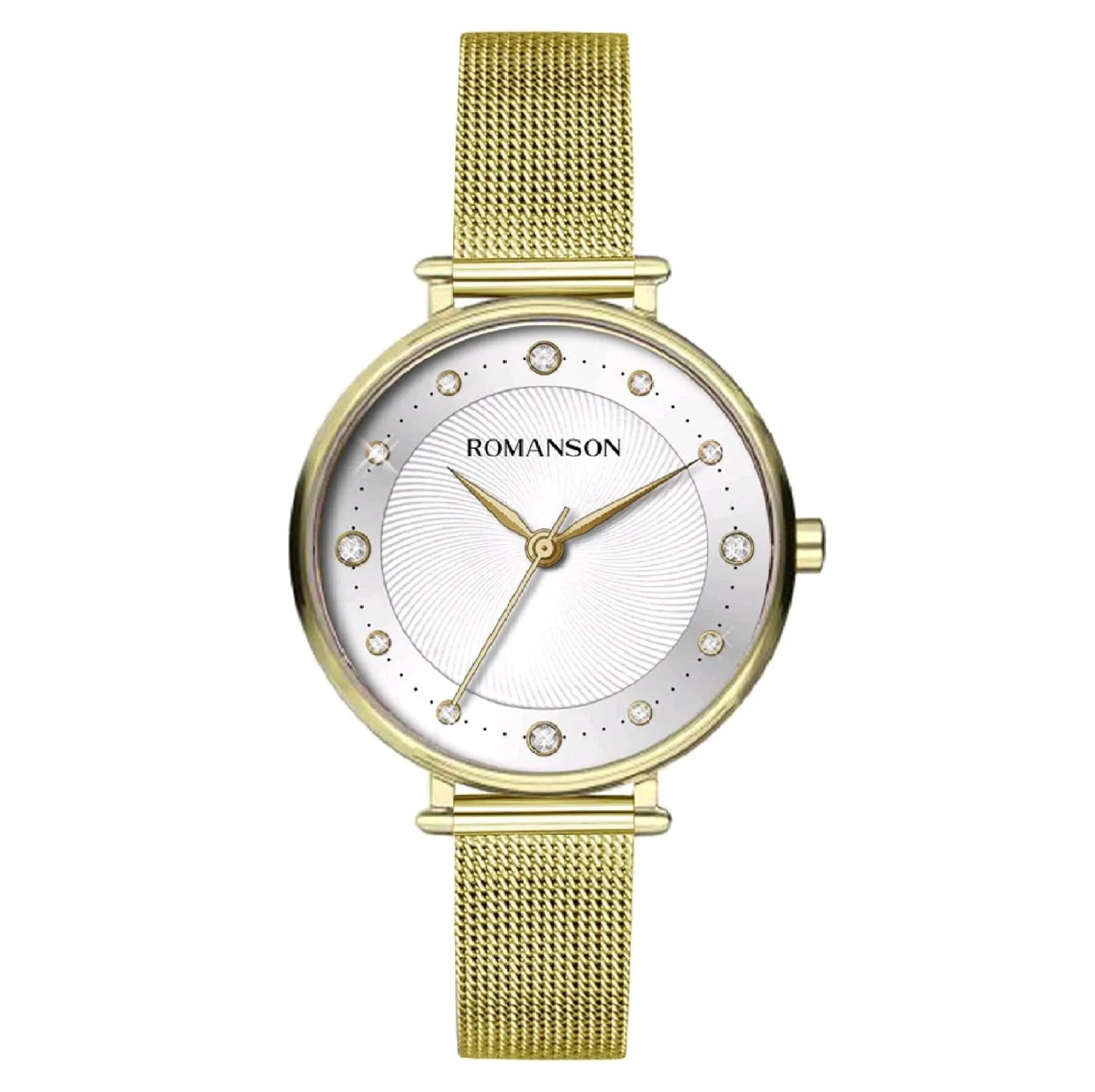 Women's watches ''romanson'' TM 8a45l LG(WH) women's wristwatch with crystals in Golden design | Наручные часы