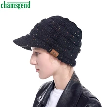 CHAMSGEND Новое поступление зимняя шапка для взрослых женщин мягкие теплые вязаные бейсболки повседневные уличные шапки толстые теплые шапки для женщин