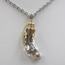 Подвеска из стерлингового серебра S925 подходит для мужчин и женщин, кулон Luck Pixiu 41*16 мм