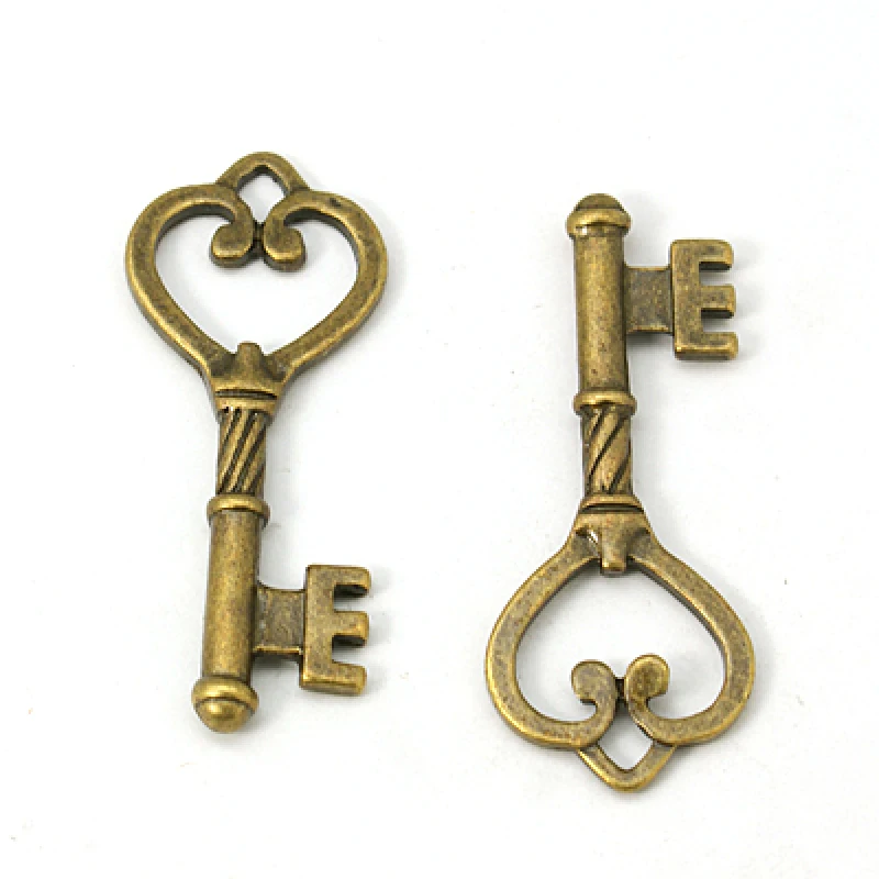 200pc 46.5x18mm Tibetan Style Skeleton Key Pendants jewelry making Antique Bronze Lead Free Cadmium and Nickel | Украшения и
