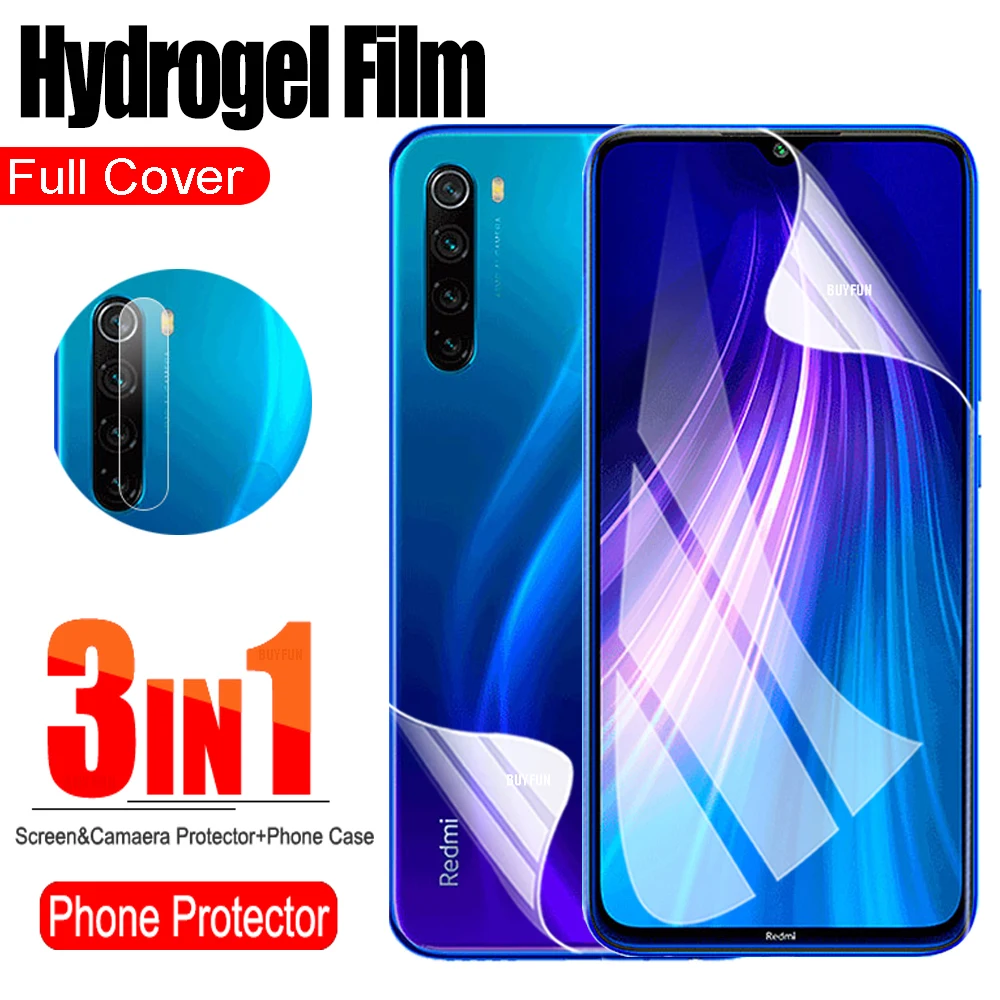 mobile protector 1-3Pcs Front Back Full Cover Screen Protector Hydrogel Film For Xiaomi Redmi Note 8 8Pro Camera Lens Film On For Redmy Note 8T mobile protector Screen Protectors