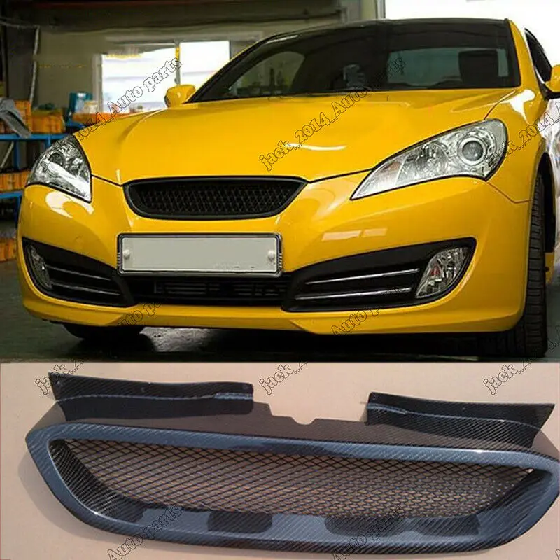 Передняя решетка радиатора из настоящего углеродного волокна для Hyundai Genesis Coupe 2009 2010 2011 2012