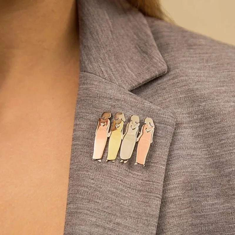 Две-шесть сестер Pin Sisterhood Брошь Handmad Рождество Новый год Подарочная