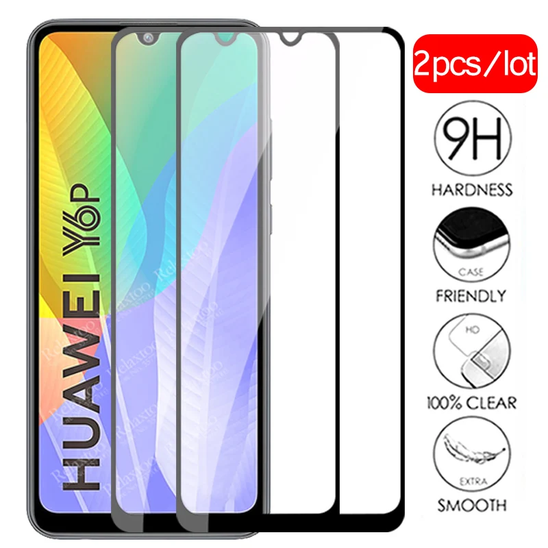 2 шт Полное покрытие защитное стекло для huawei y6p y5p y7p y8p 2020 hauwei huawey y 5p 6p 7p 8p Защитная
