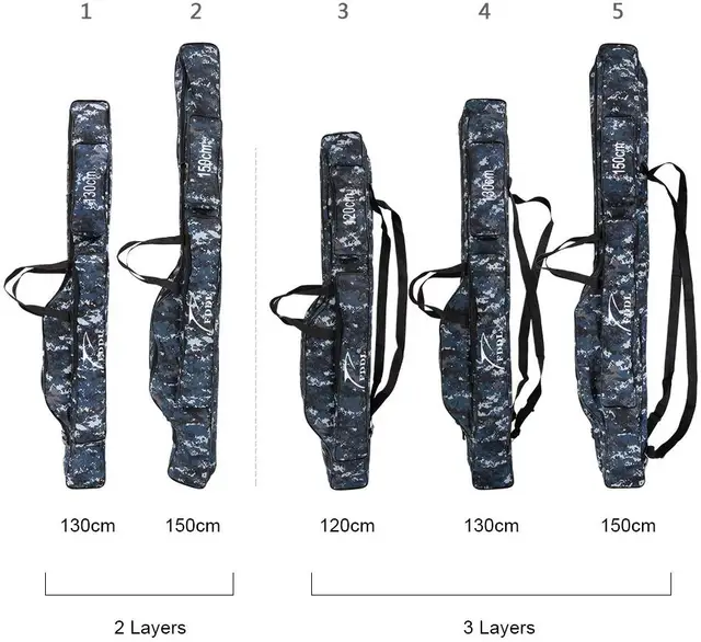 US $11.28 90/110/120/130/150cm Fishing Bag Oxford Cloth Folding Fishing Rod Reel Bag Fishing Tackle Storage B