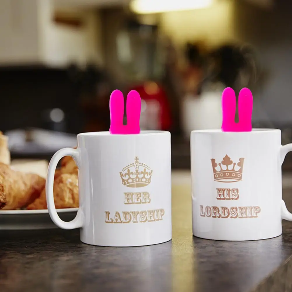 Tea Bag Hanger Cute Rabbit Shape Silicone Tea Bag Holder Soft And Reusable Clip Candy Colors Spoon Tray Fixed Teacup