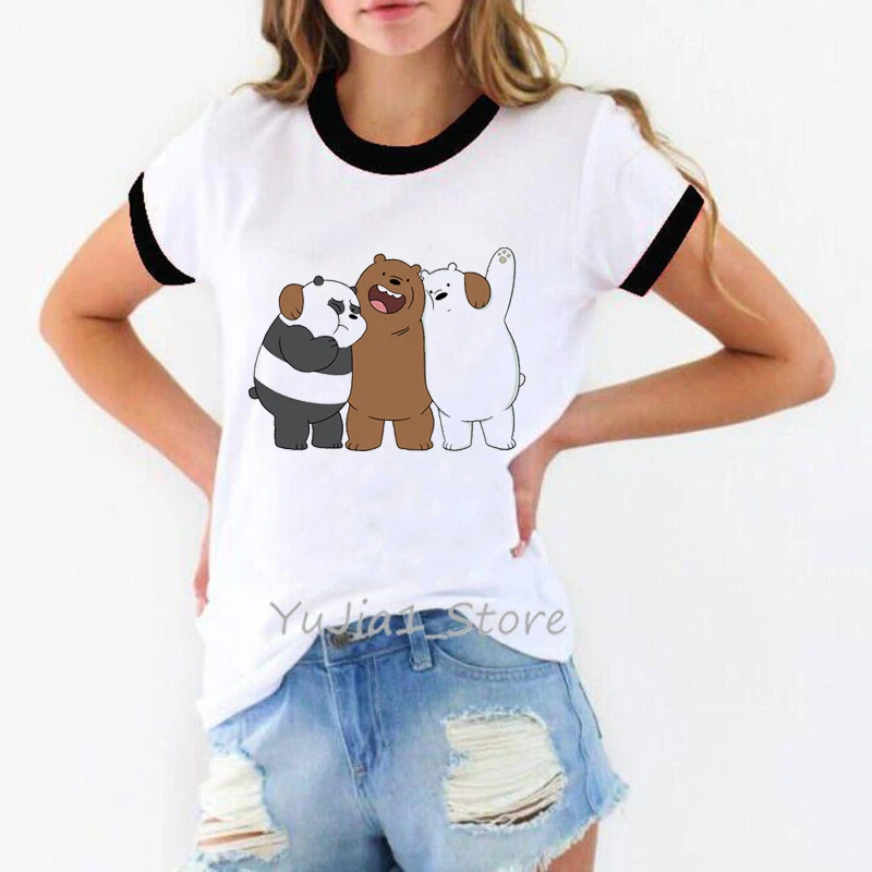 Ropa mujer/ мы вся правда о медведях футболка женская плюс размер панда мультфильм печатных футболка camiseta mujer рубашка harajuku топы