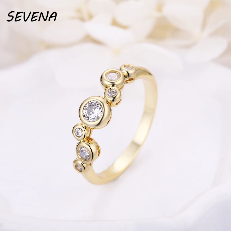 SEVENA 2019 Новое новейшее Золотое кольцо дизайн круглой формы AAA кубическое украшение из циркона кольца для женщин Прямая доставка