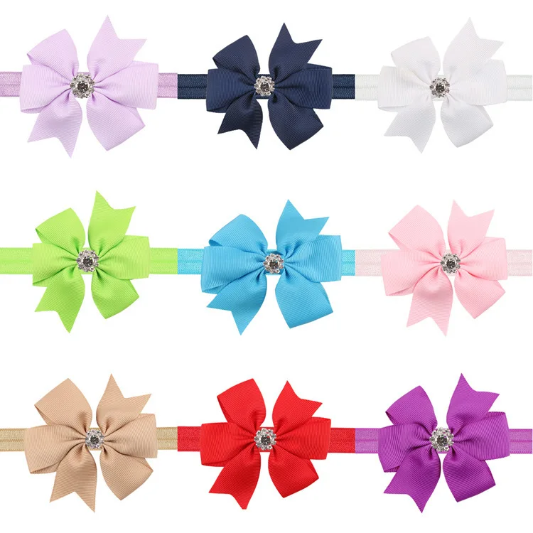 baby girl headband Infant hair accessories cloth Tie bows newborn Headwear crystal tiara Gift Toddlers bandage Ribbon headwrap new born baby accessories	