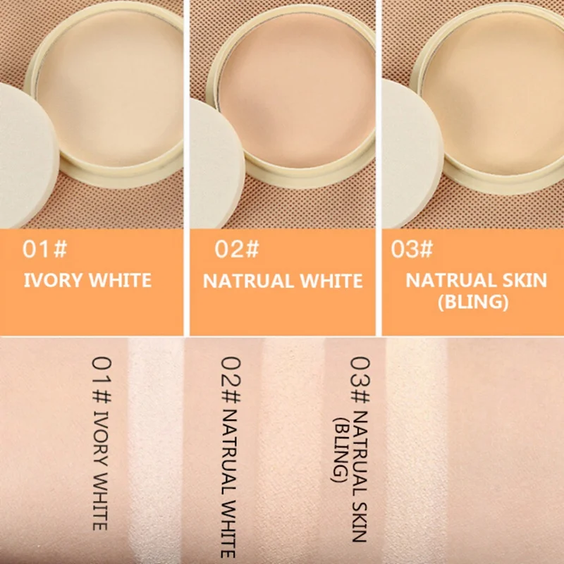 

Natural Color Pressed Powder Sunscreen Face Silty Light Delicate Powder Beauty Makeup Cosmetic Smooth Loose Face Powder