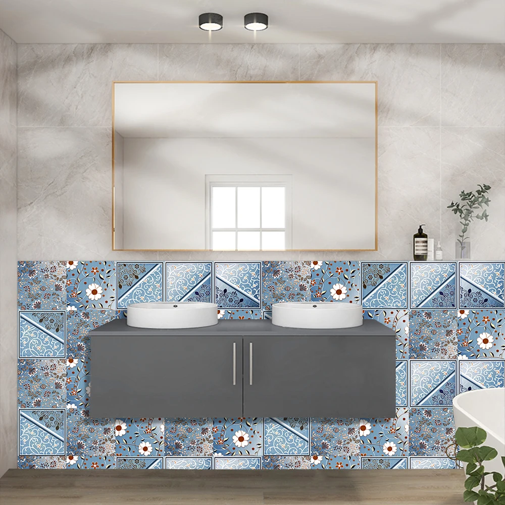 10pcs/set Luxury Style Tiles Sticker Kitchen Bathroom Desk, 59% OFF