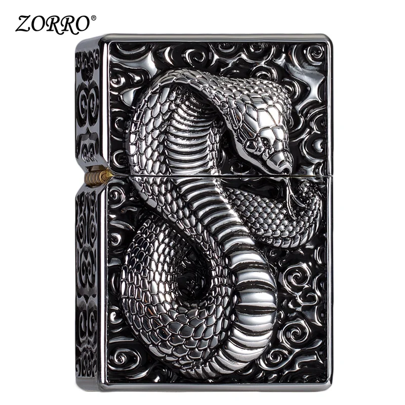 

Kerosene lighter, windproof, armor, snake, creative, retro, male character lighter, birthday gift, boyfriend.