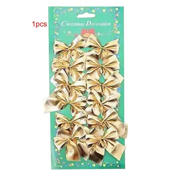 

Big Sale 12pcs/lot Christmas Tree Gold Silver Red Colors Christmas Home Party Decoration New Year's Bow Xmas Bows