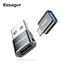 Essager USB 3,0 Typ-C OTG Adapter Typ C USB C Stecker Auf USB Buchse Konverter Für Macbook Xiaomi samsung S20 USBC OTG Anschluss